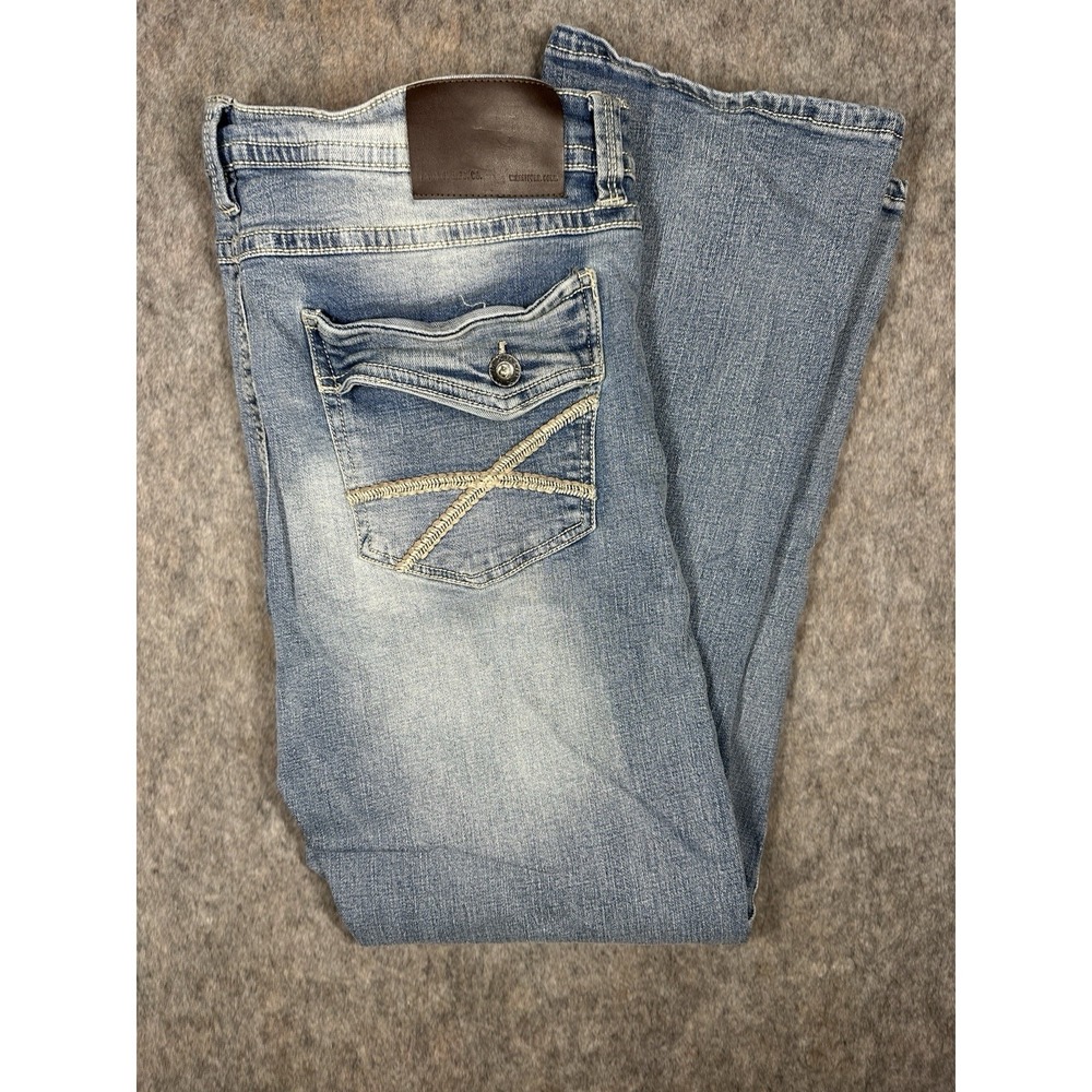 Axel Straight Leg Jeans Men's W38 L32 Light Wash Distressed Western Style